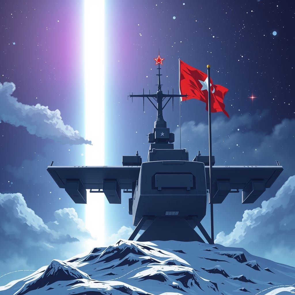 Soviet Union Flag in Vibrant Cel-Shaded Style