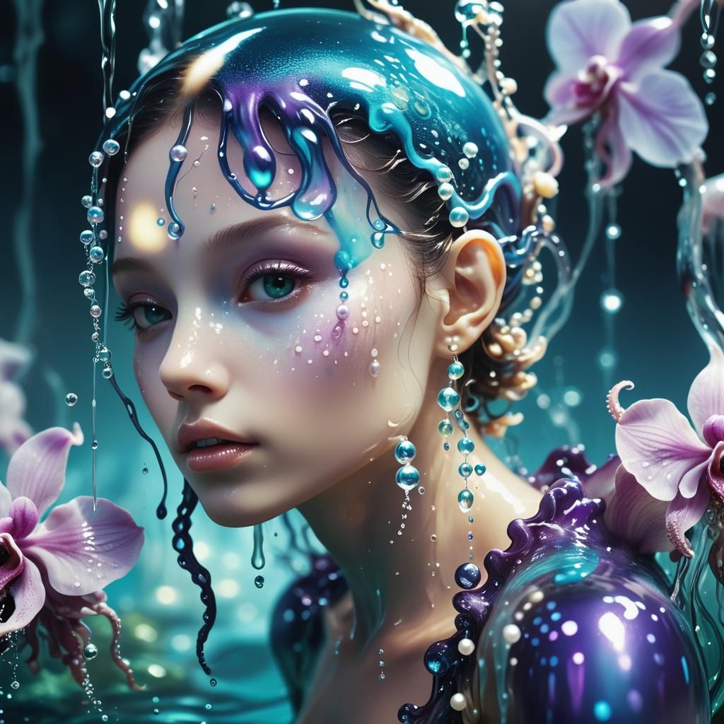 Ethereal Water Elementals in Liquid World: Fantasy Art