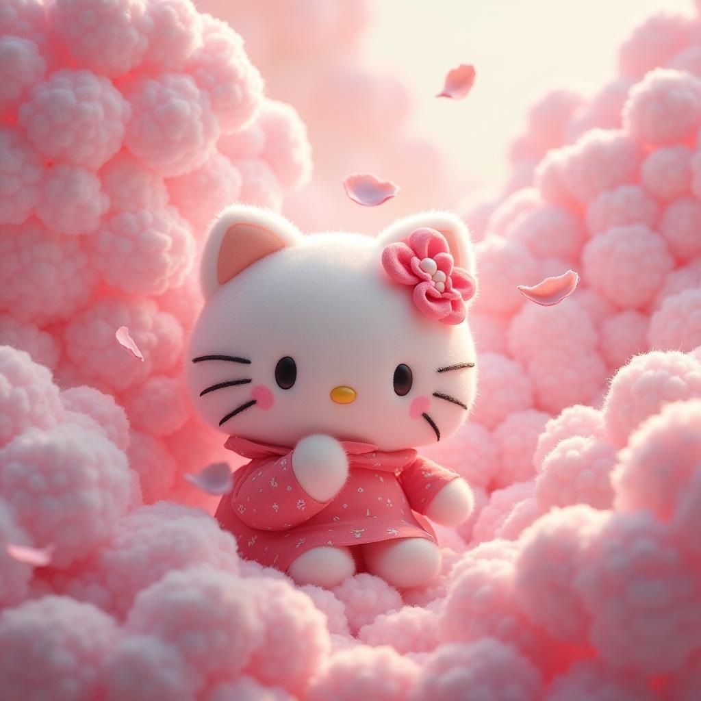 Hello Kitty in Dreamscape as Fantasy Concept Art