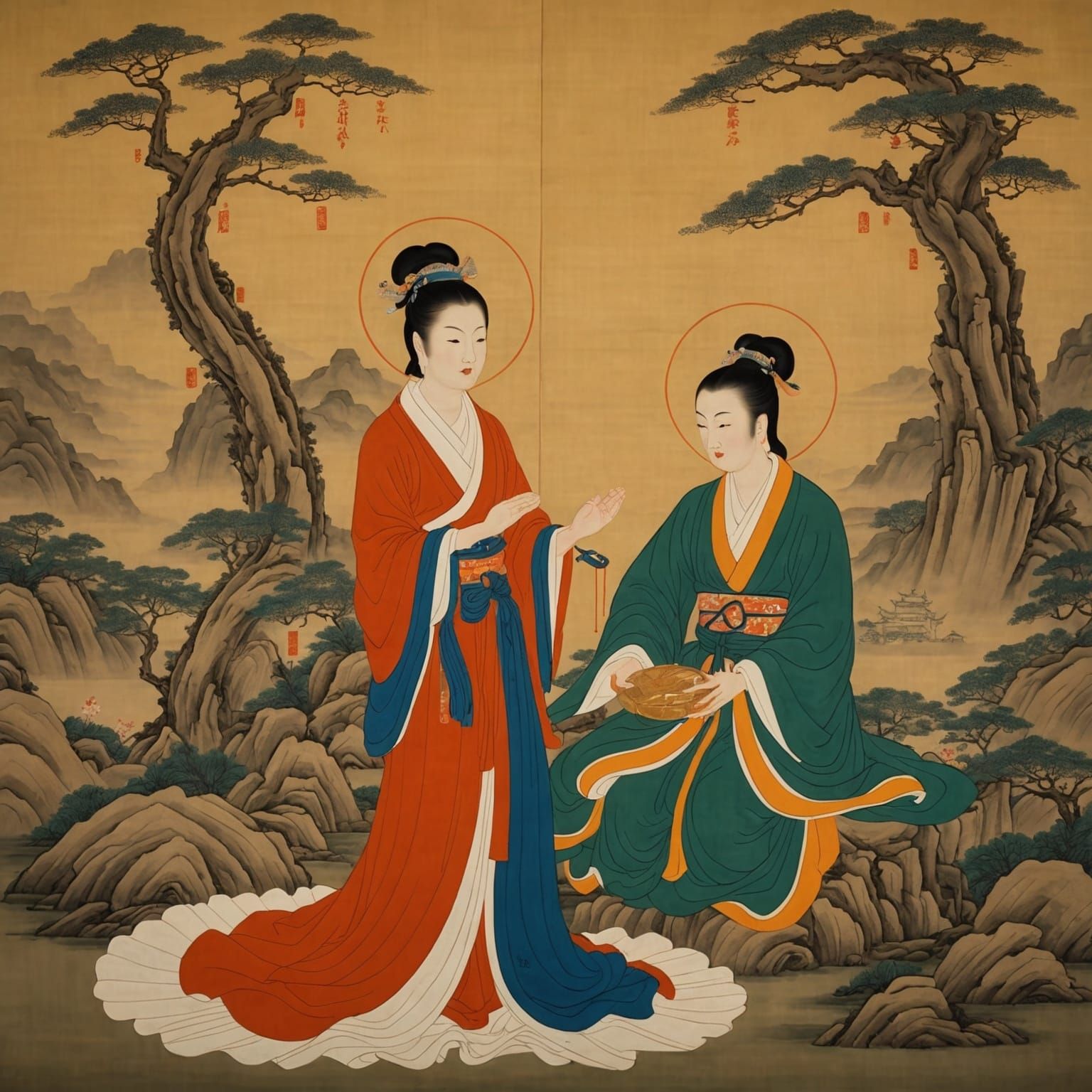 Guanyin Bodhisattva Becoming a Monk: Ancient Chinese Paintin...