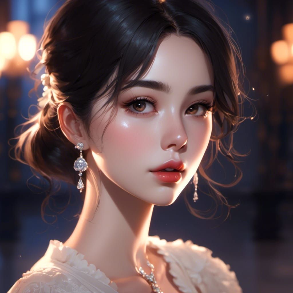 Dreamy Anime Portrait with Unforgettable Lips