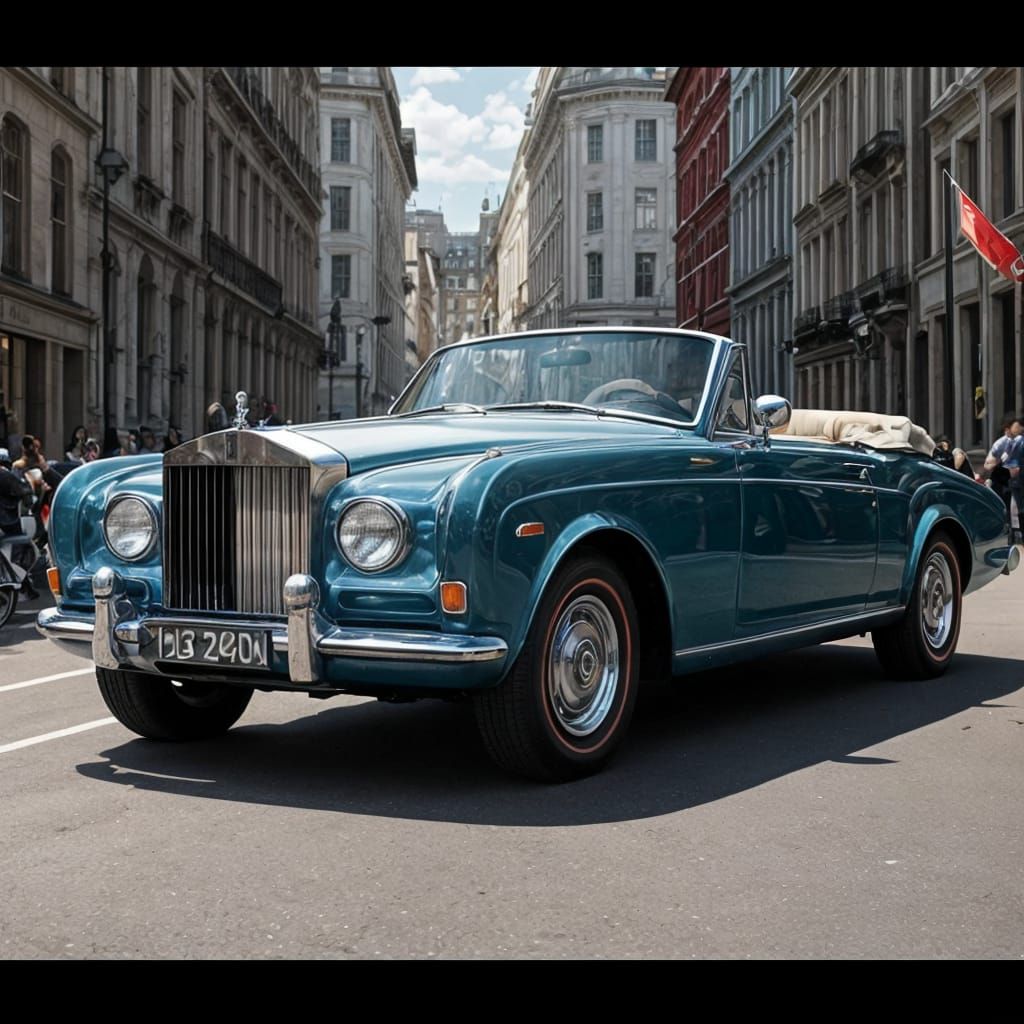 1970 Rolls Royce Convertible Portrait in London