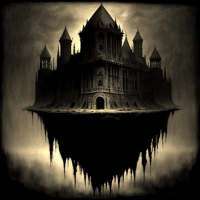 Vibrant Dark Room with Hazy Silhouette