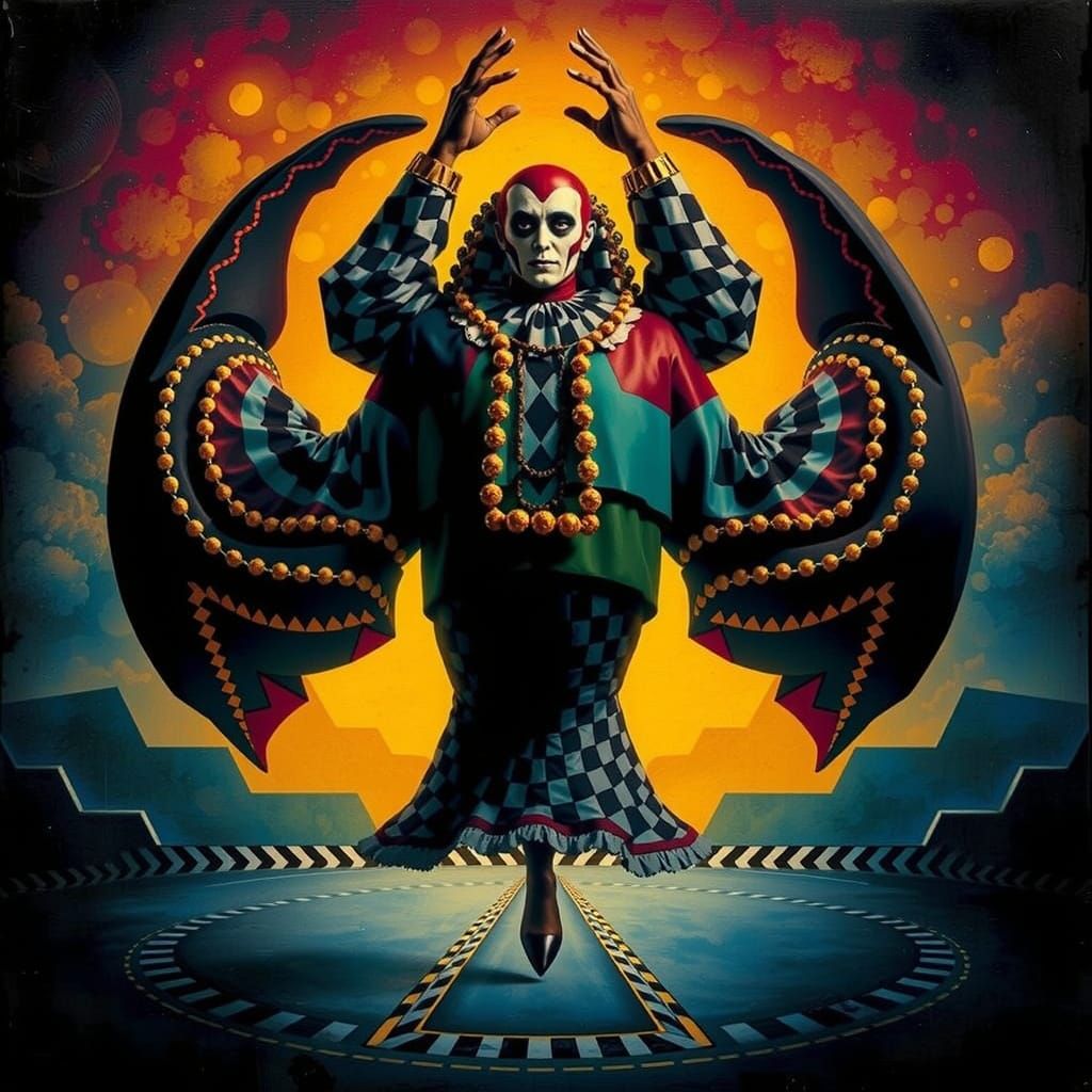 Hypnotic Harlequin in Geometric Optical Illusion