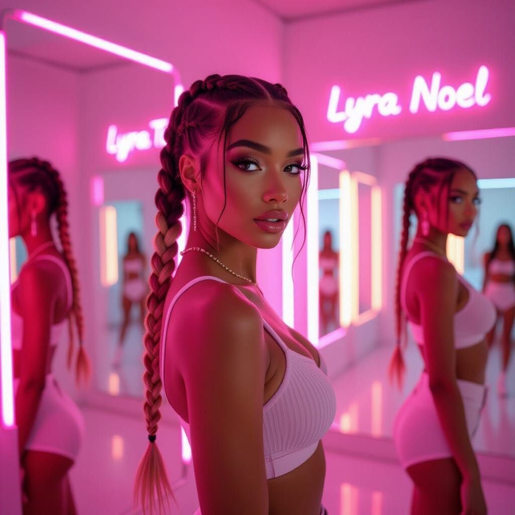 Influencer Room with Pink & Champagne Lights