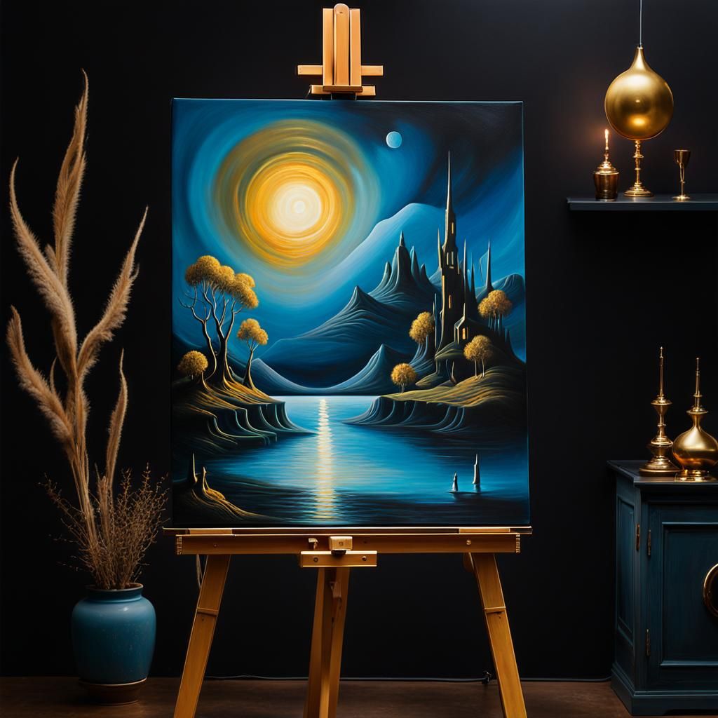 Surreal Dreamscapes Emerge From Darkness on Canvas