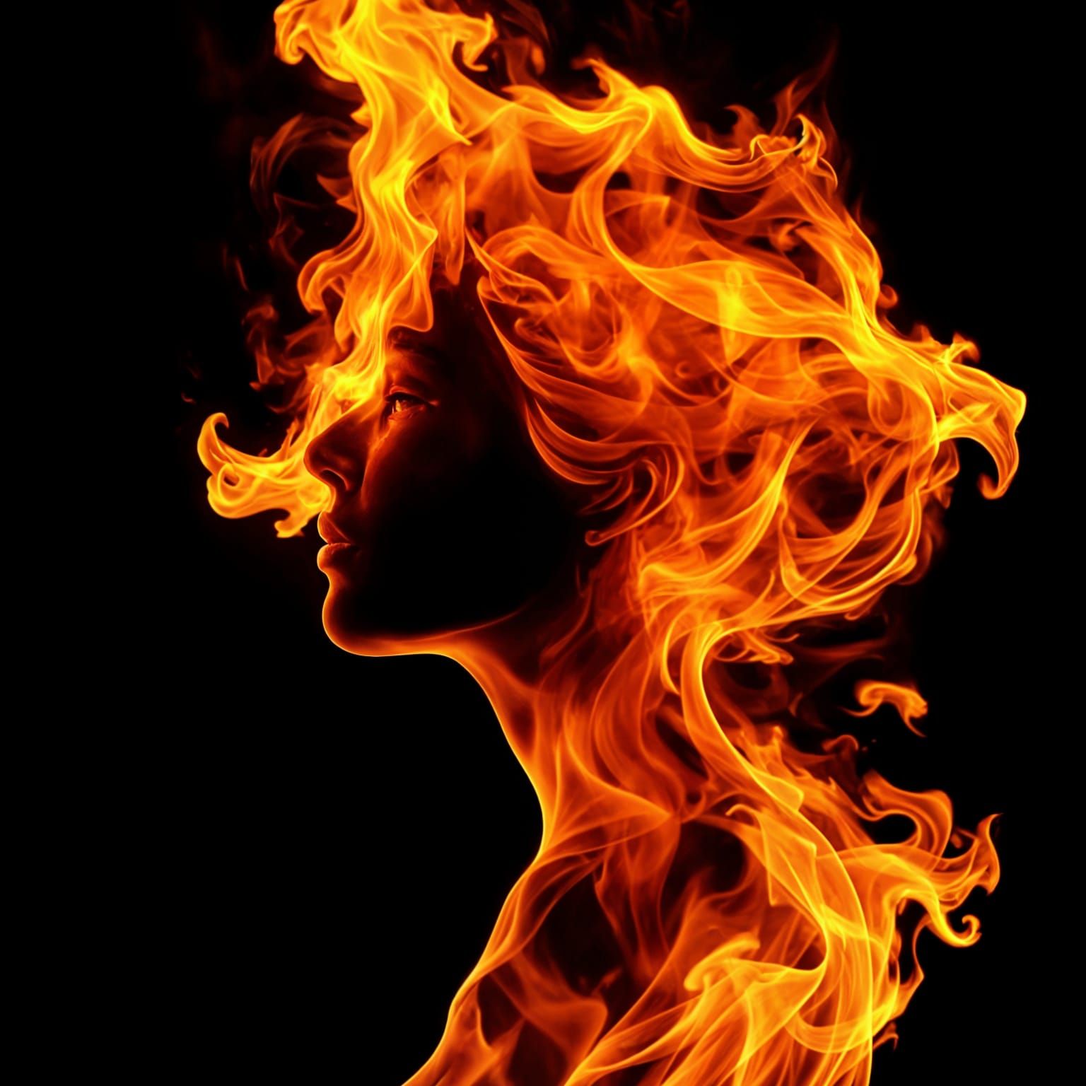 Detailed Fire Woman Elemental