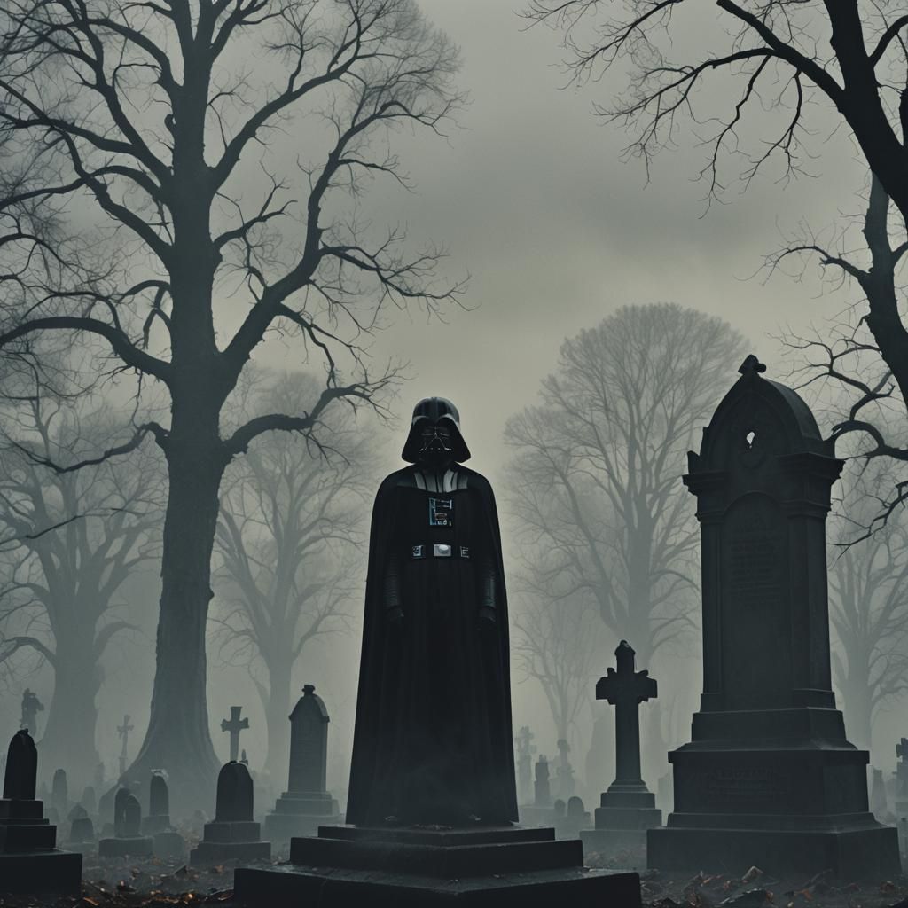 Darth Vader in Sorrowful Graveyard Scene