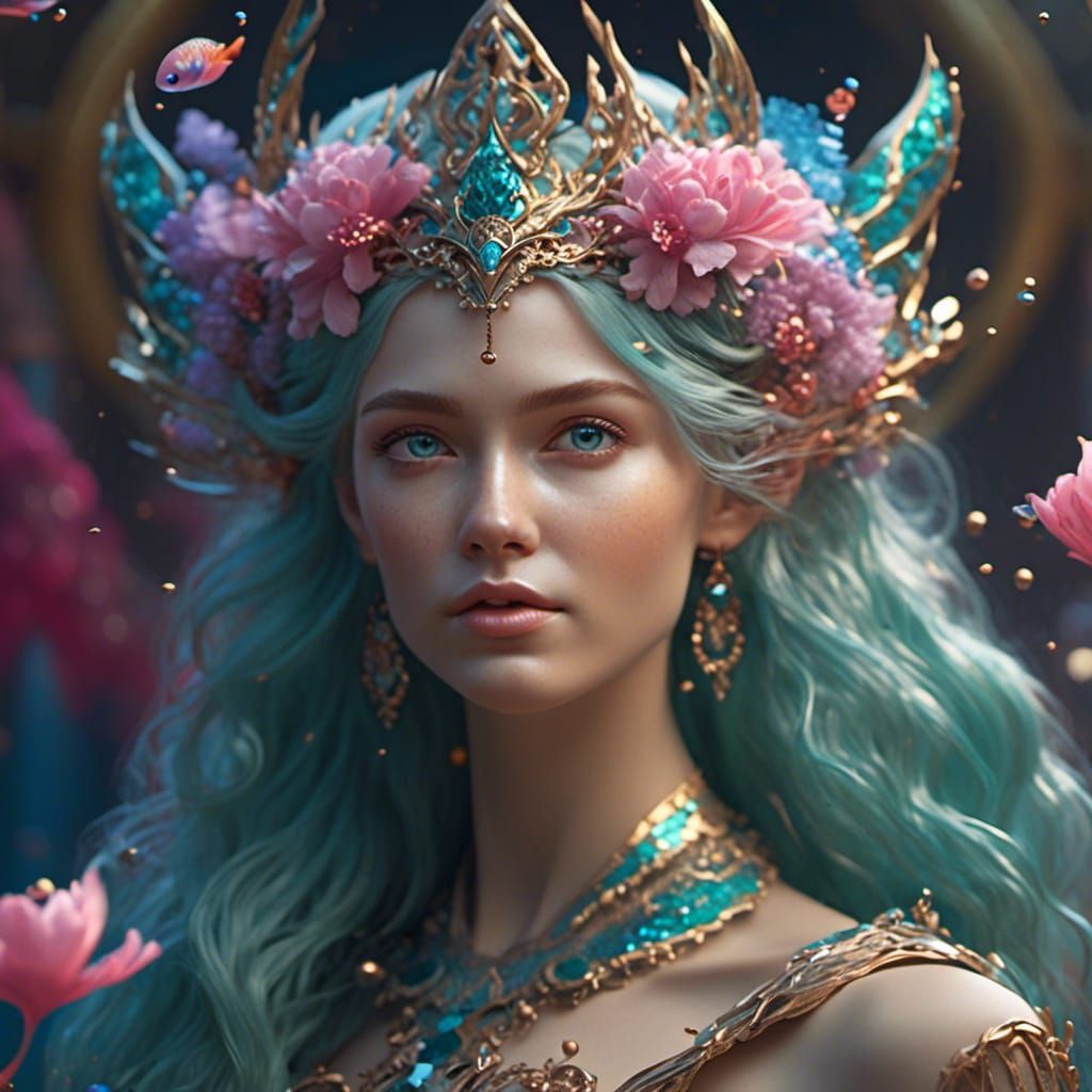 Hyperdetailed Mermaid Portrait in Artgerm Style
