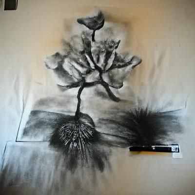 Blossom Tree Charcoal Drawing