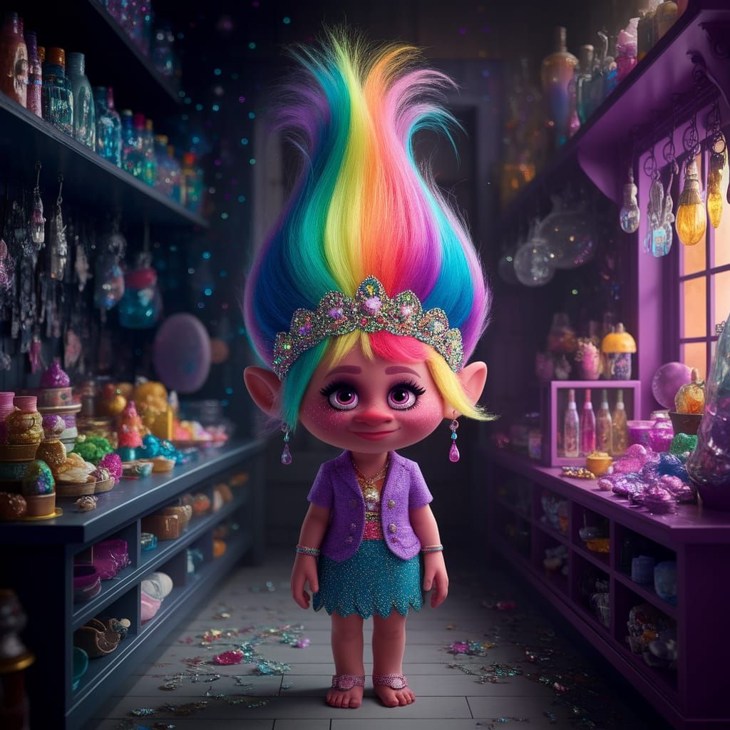Rainbow Updo Hairstyle Inspired by Trollz, Glittery and Brig...