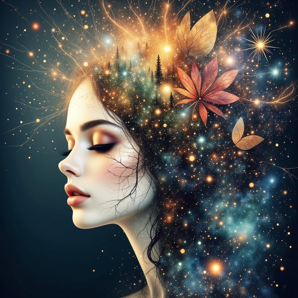 Magical Woman in Enchanted Woodland