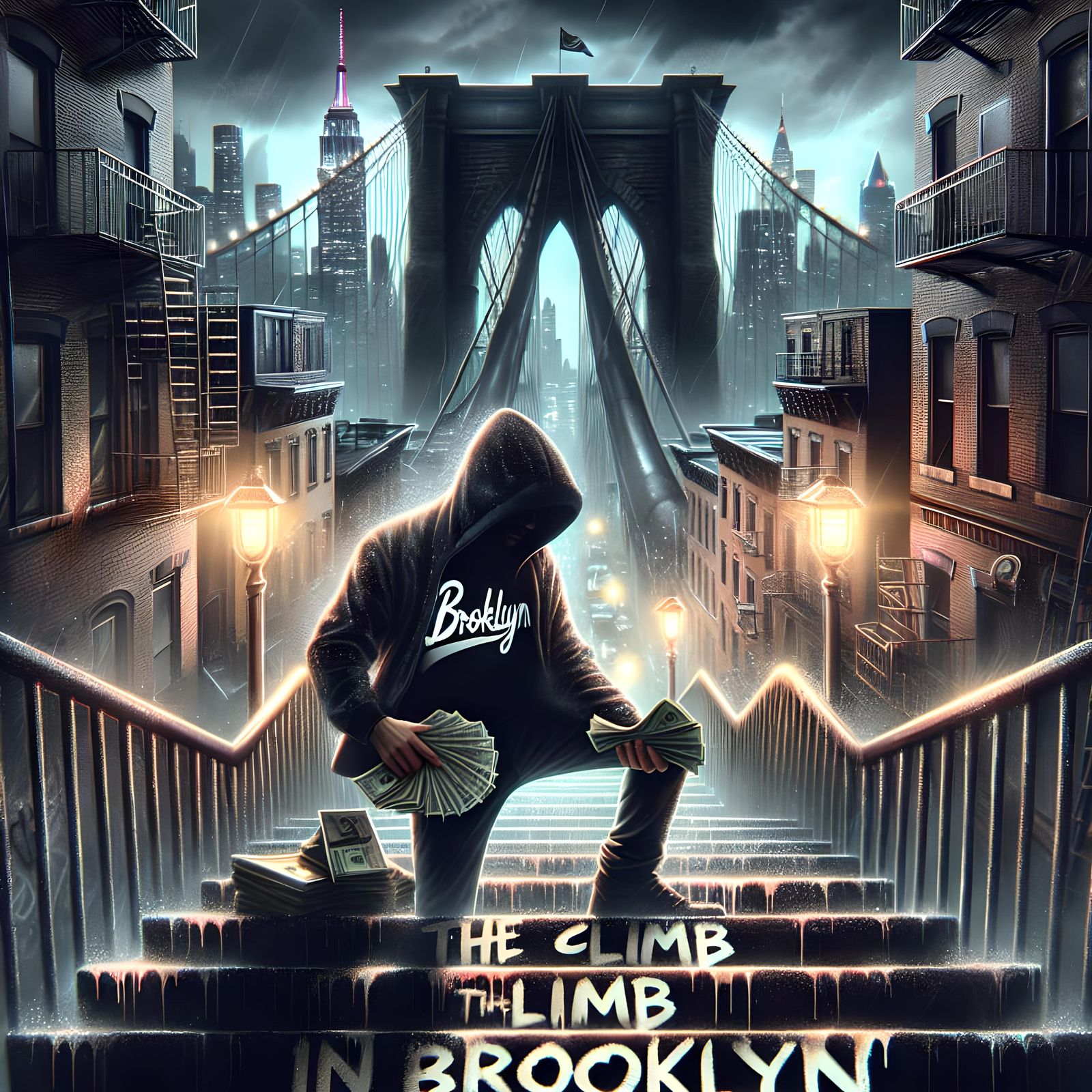 Edgy Hip Hop Album Cover: The Climb in Brooklyn
