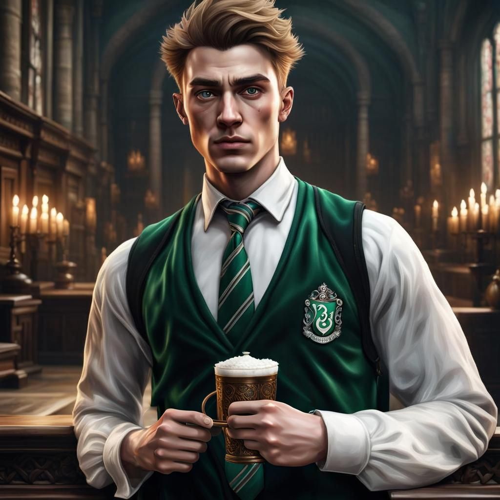 Hyperrealistic Slytherin Student Portrait in Magical Common ...