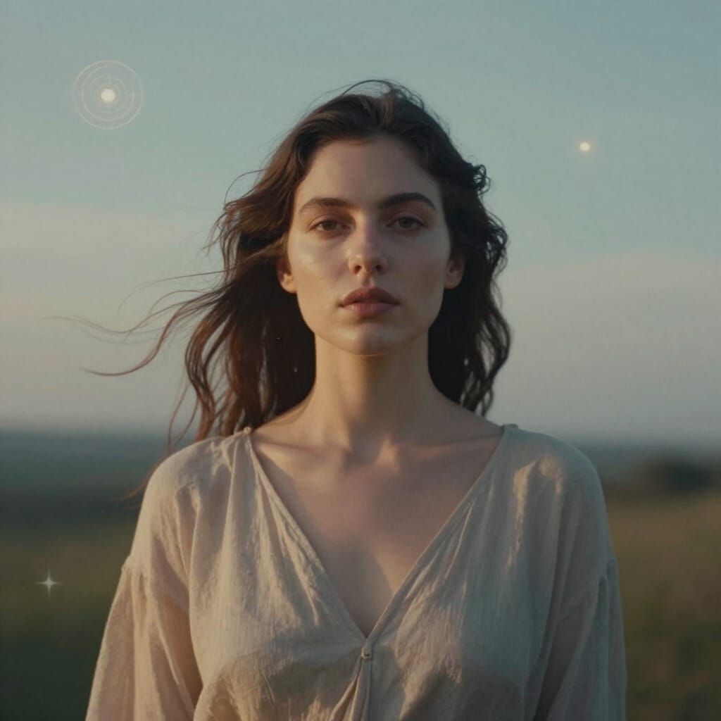 Dreamlike Portrait of a Woman Between Myth and Reality