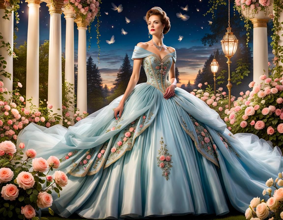 Blue Rose Garden Gown