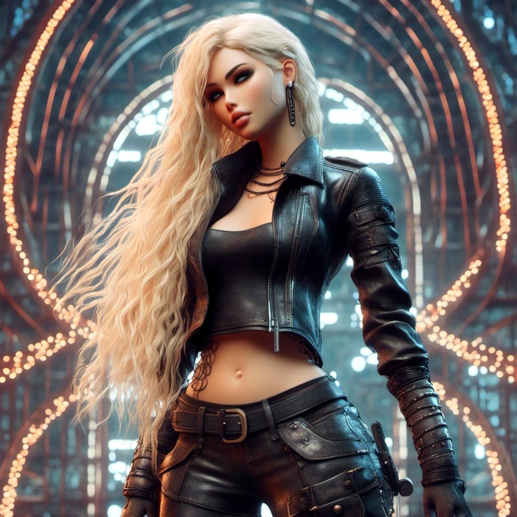 Stunning Cyber Fae in Cyberpunk Style