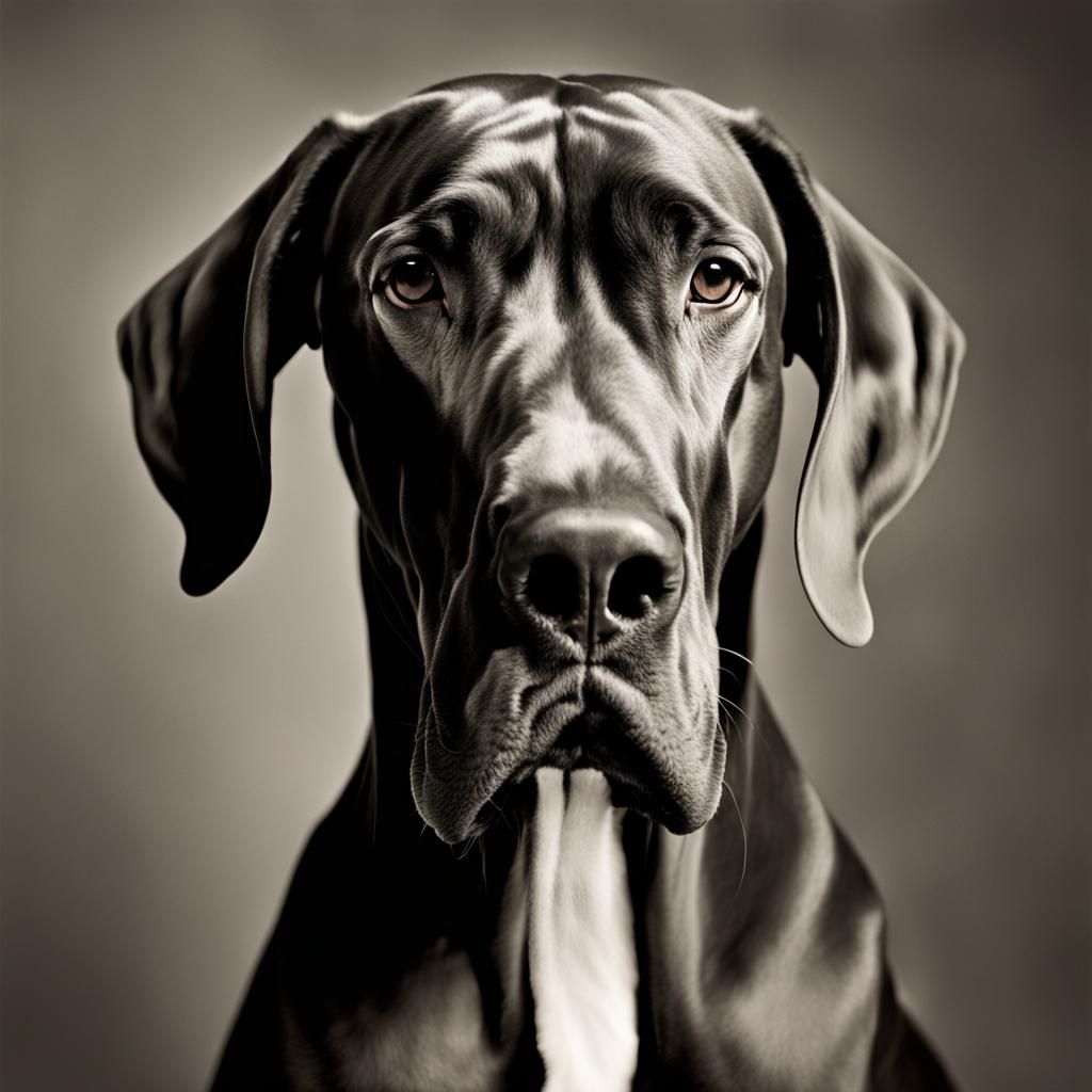 Elegant Great Dane Portrait in Hyperrealistic Style