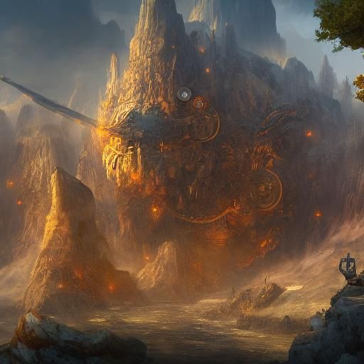 Greek Vase Overflowing with Coins: Detailed Matte Painting