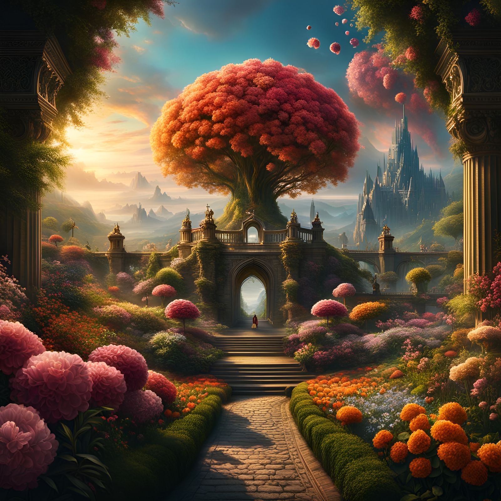 Epic Blooming World: A Digital Matte Painting