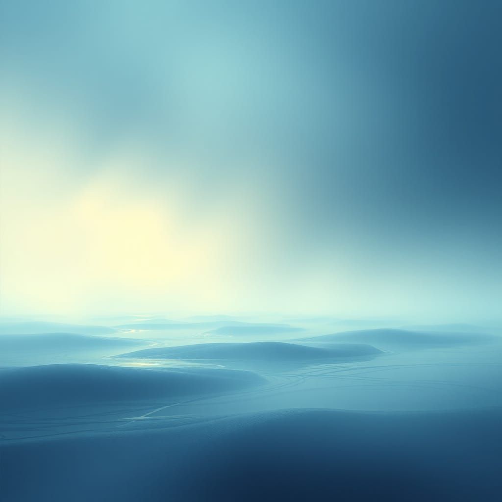 Dreamy Surrealist Landscape in Soft, Calming Colors