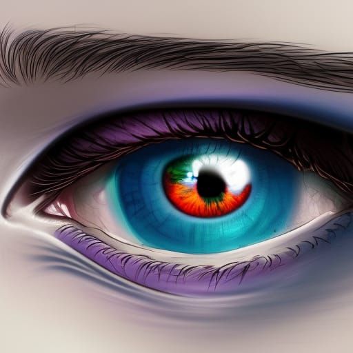 Crying Eye Portrait in Pastel Colors