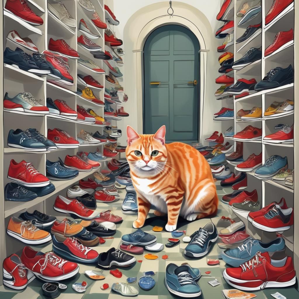 Surreal Cyberpunk Hall of Heads: Dreamlike Mystery