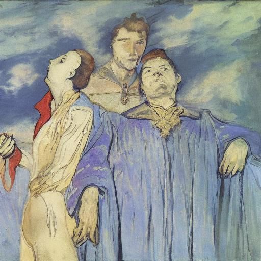 Vampire Scene in Style of Classical Masters