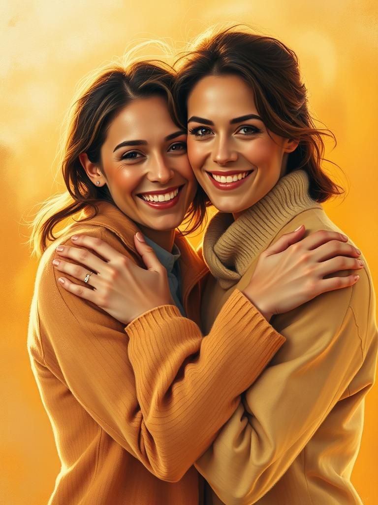 Beaming Couple Embracing in Golden Light