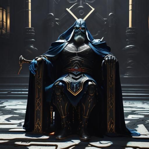 Menacing Cyborg Portrait in Dark Comic Book Style