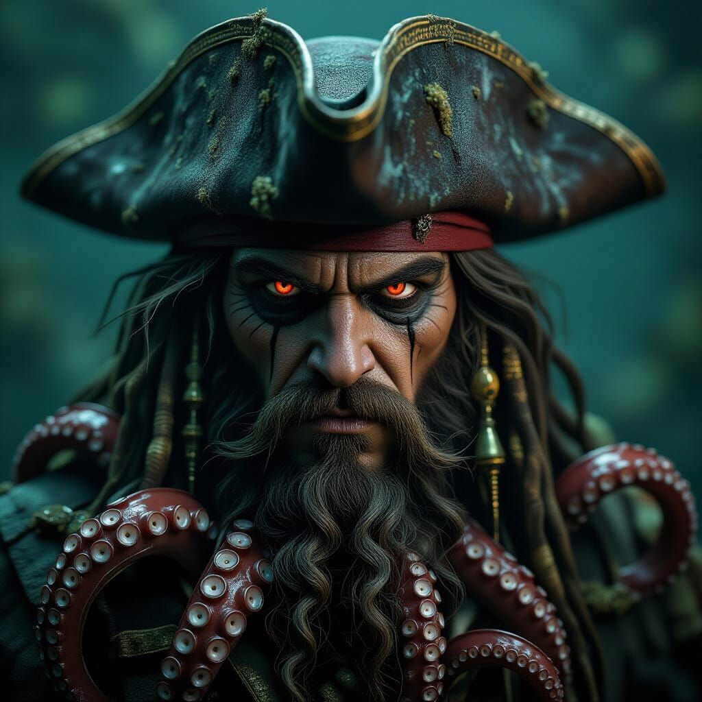 Davy Jones: Hyper-Detailed Photorealistic Portrait