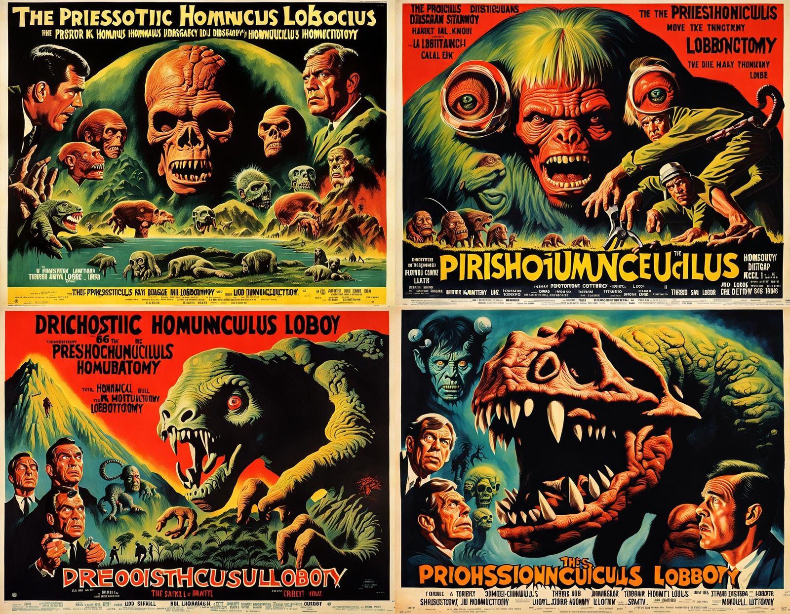 1960s Movie Poster: Prehistoric Homunculus Horror