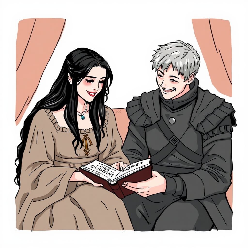 Shireen Baratheon and Arya Stark Reading Together