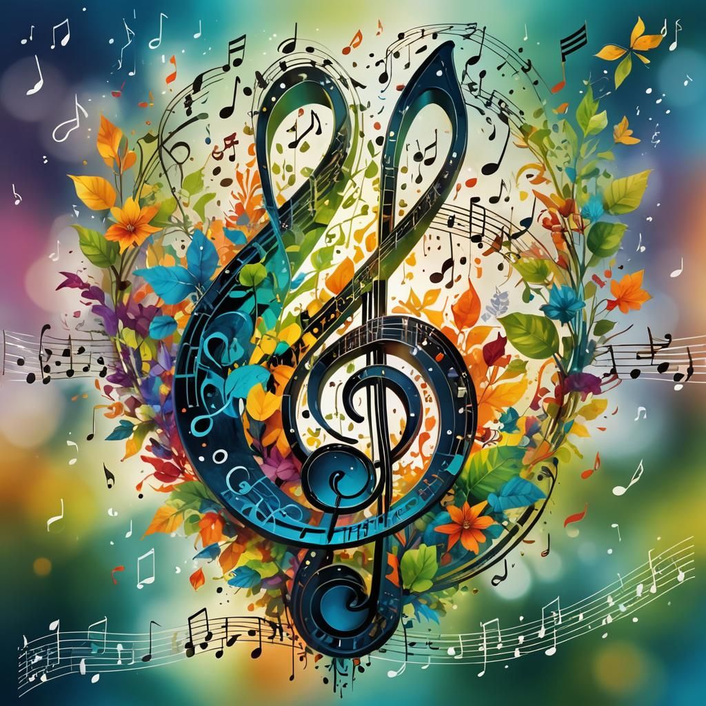 Harmonic Music Note Double Exposure Art