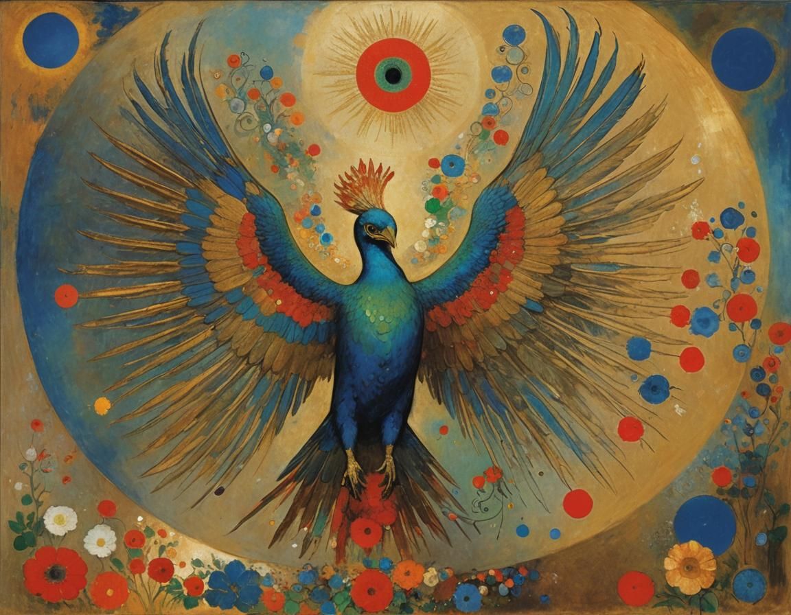 Phoenix Artwork in Odilon Redon Style