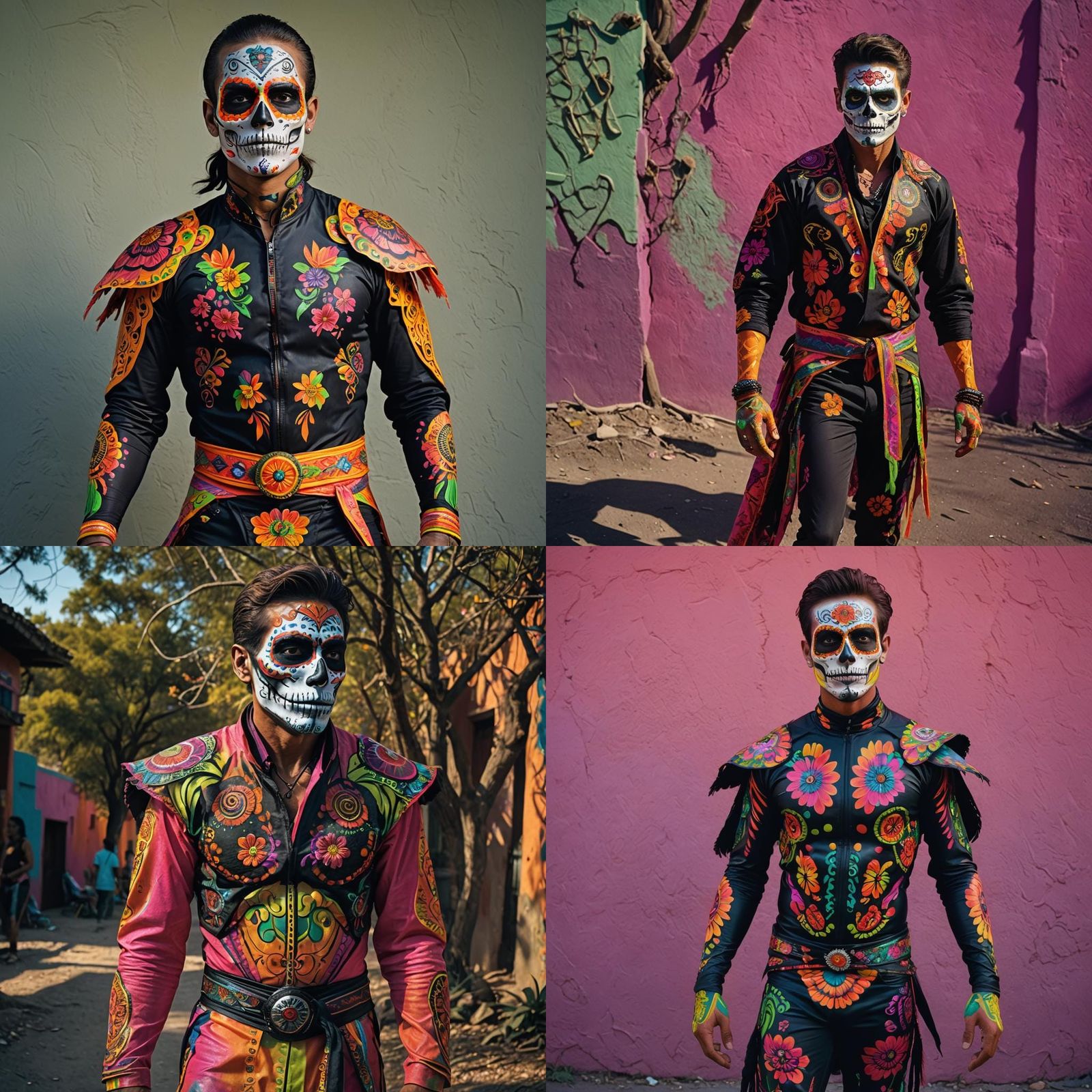 Day of the Dead Celebration in Day-Glo Colors