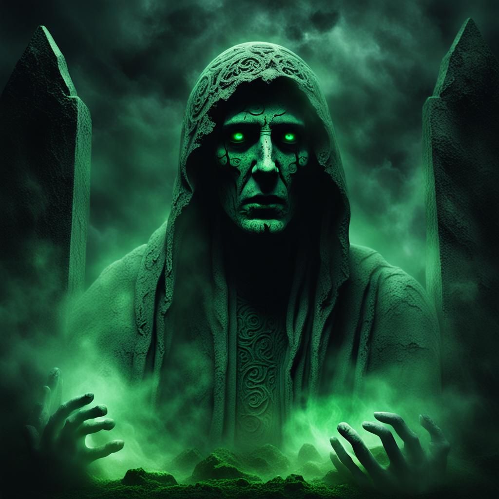 Dark Fantasy Resurrected Figure in Gothic Art