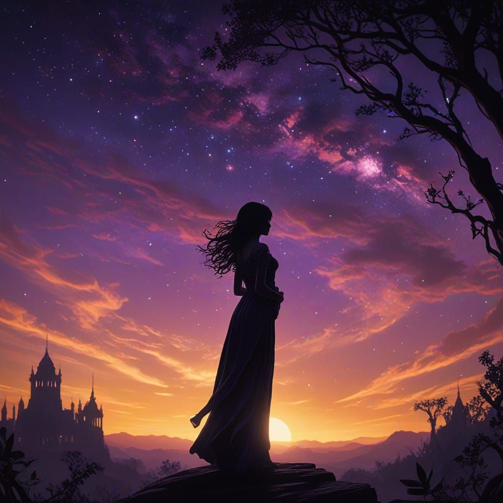 Celestial Embrace in Vibrant Ombre