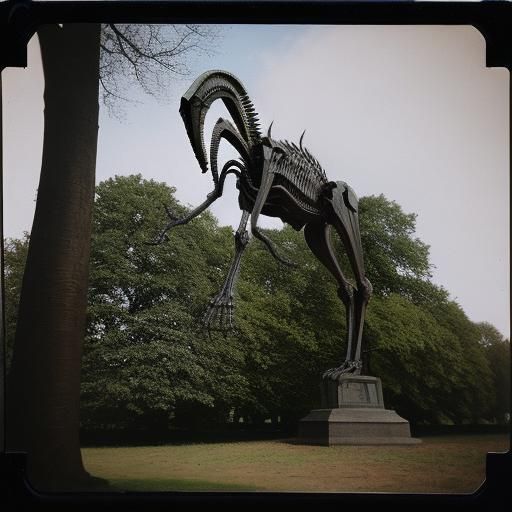 Edwardian Xenomorph Posing in Hyde Park: Polaroid