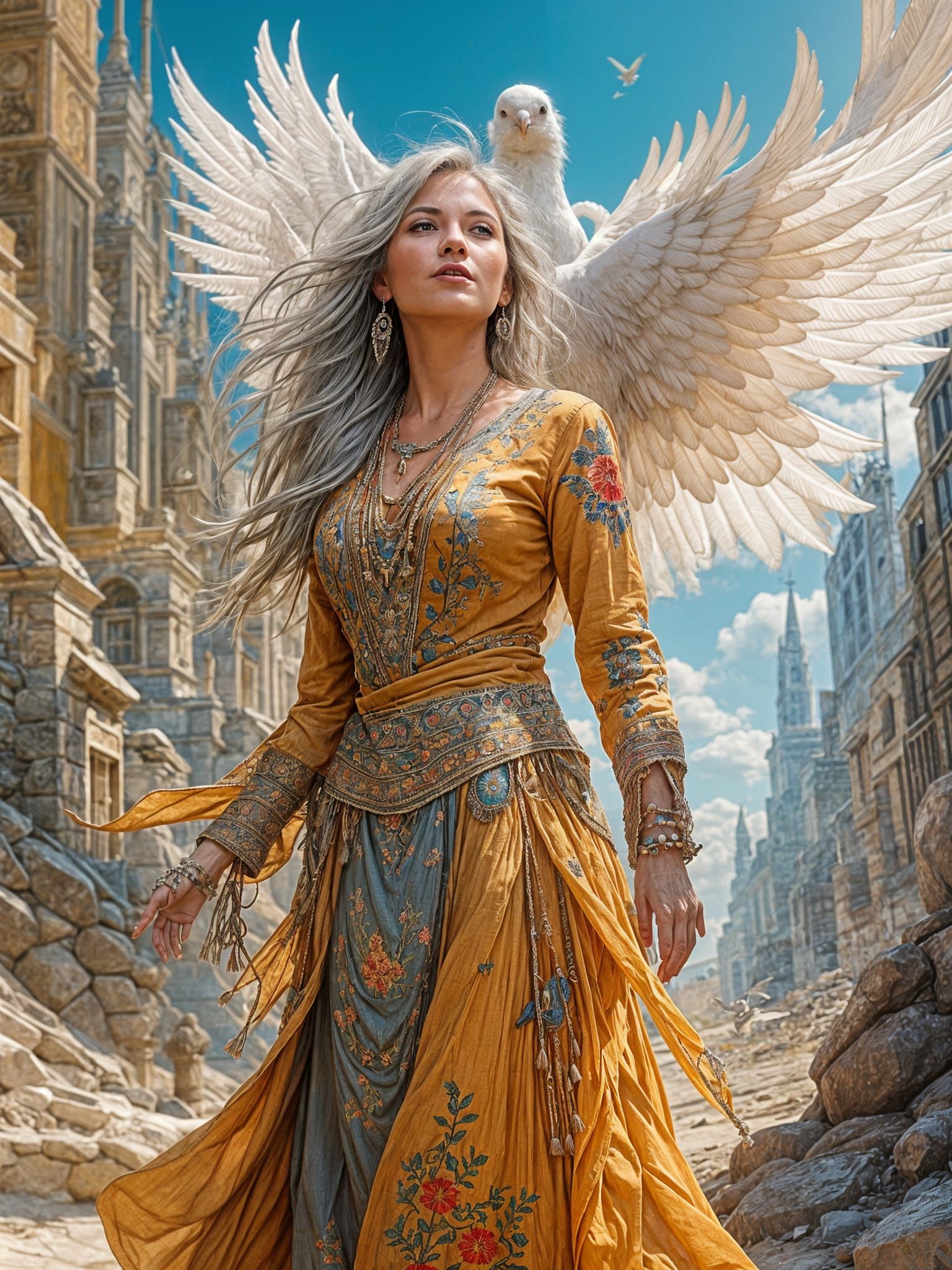 Grandmother's Flight: A Bohemian Dove Rider