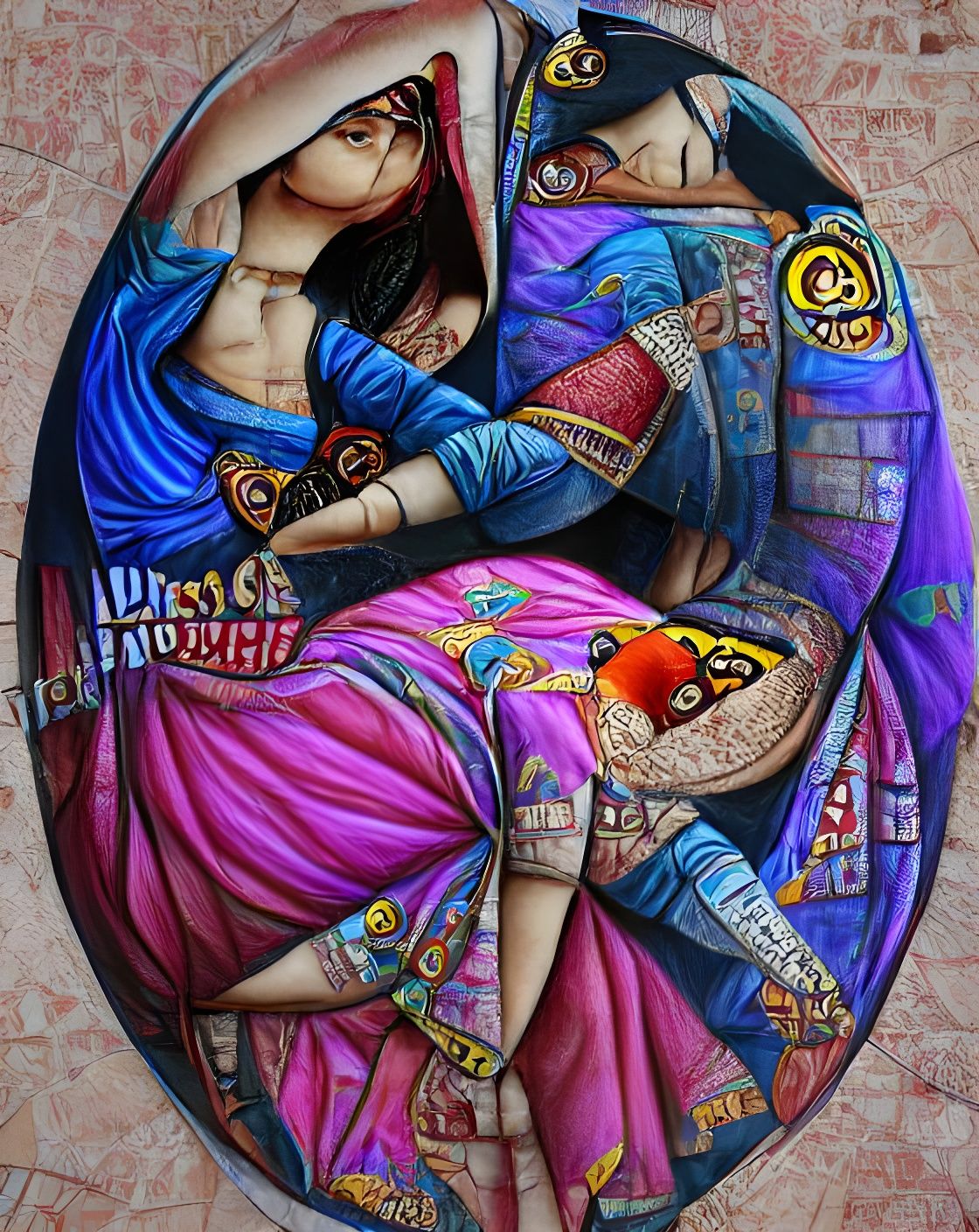 Romeo and Juliet in Madhubani Style