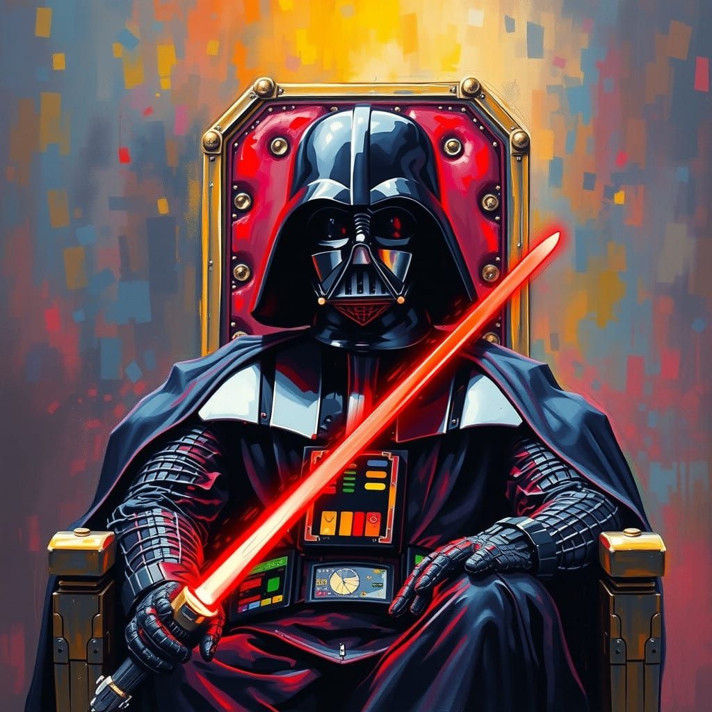 Darth Vader Reigns Supreme in a Dramatic Velvet-Like Paintin...
