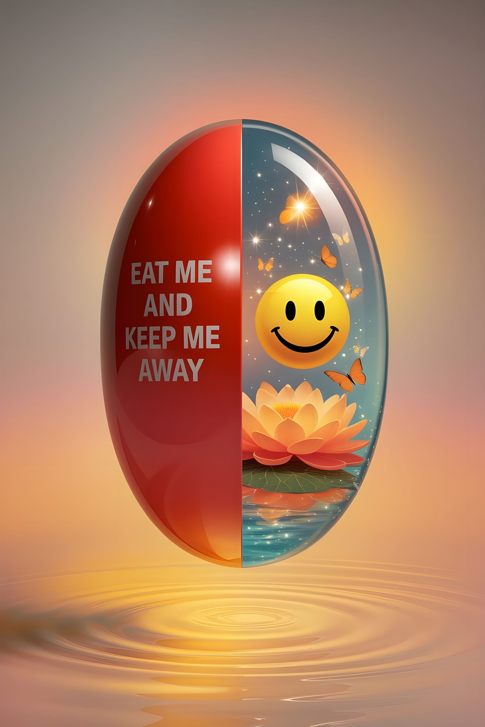 Surreal Mood Egg Concept with Utopian-Dystopian Satire