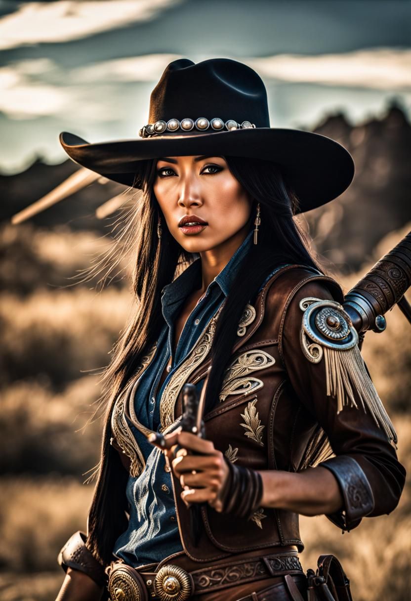 Epic Asian Cowgirl Rogue Assassin with Pipe