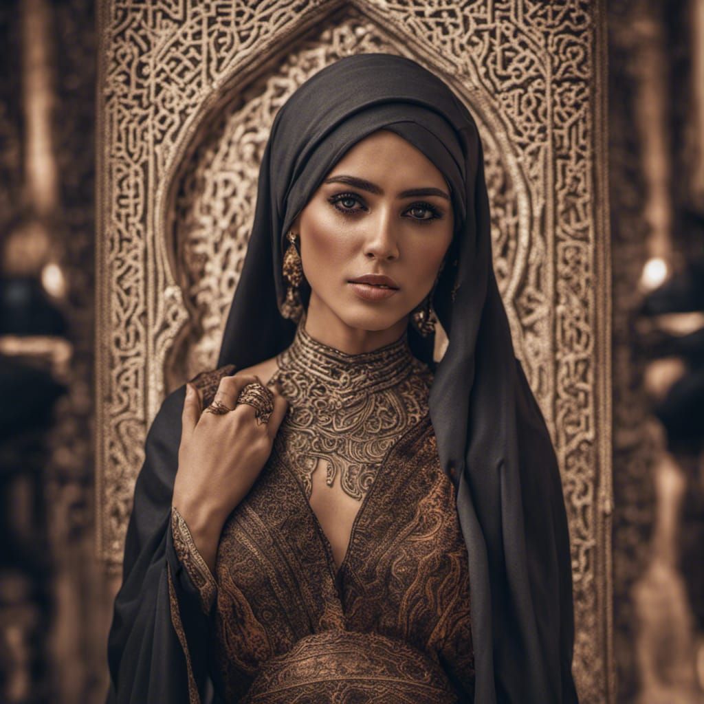 Arabic Dress with Intricate Details in Hyperrealistic Style