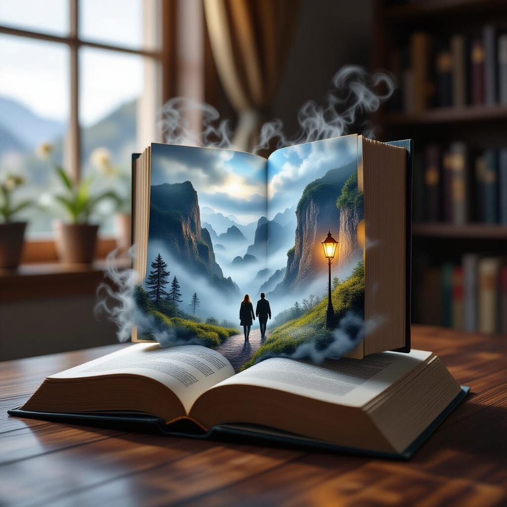 3D Open Book Reveals Magical Ocean Landscape