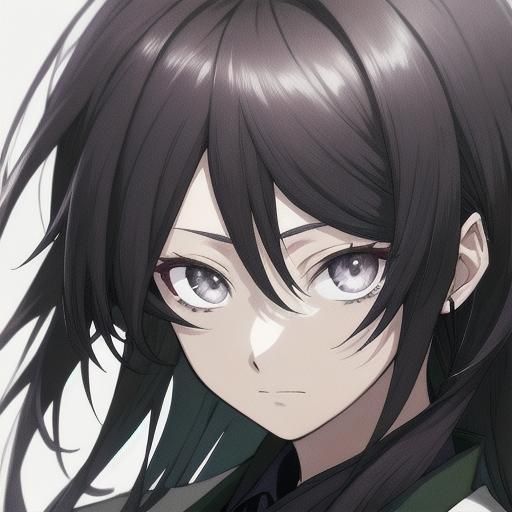 Anime Girl in Suit with Gray Eyes