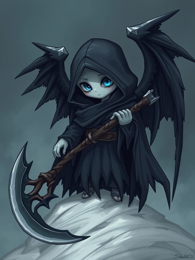 Mysterious Death Angel with Enormous Wings