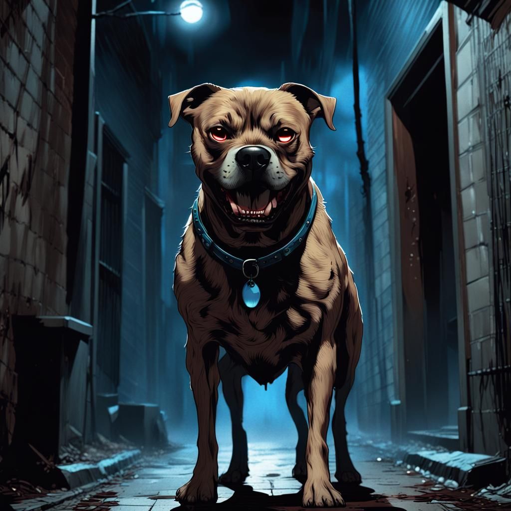 Ghostface Staffordshire Terrier Horror Concept Art