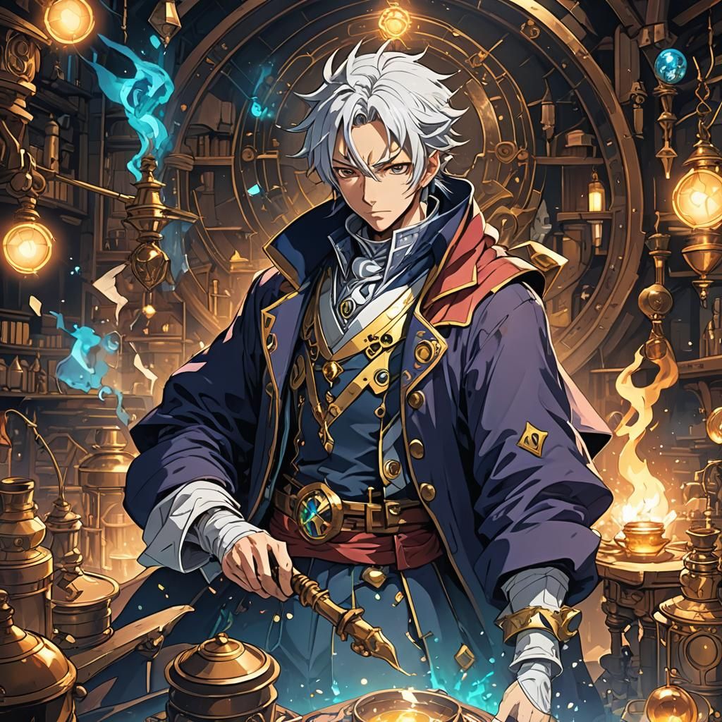 Alchemist in Anime Style, Cel-Shaded Art